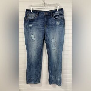 Miss Me Blue Distressed Ankle Jeans